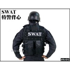 野戰搖滾-生存遊戲 美國SWAT特警戰術背心 黑色 防彈背心 勤務背心