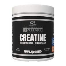 BLACKLABEL Supplements 크레아틴 모노하이드레이트 파우더 60회 분량 - 근육 증가 및 근력 지원을 위한 무향 크레아틴 파우더 - 남성 및 여성용 일일 크레아, BLACKLABEL Supplements 크레아틴 모노