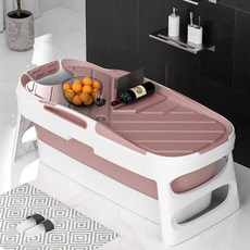 에이치앤아이 접이식욕조 반신욕조 이동식욕조 고급형(럭셔리), 1개, 중형(LU-M01PK)핑크