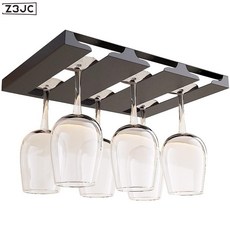 Z3JC 高腳杯紅酒杯架廚房酒櫃鐵藝創意倒掛高檔酒杯掛架, 1個, 3槽:如圖