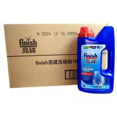 finish亮碟 洗碗機專用強效洗滌粉 (1箱) - 強效去污 安全無毒 經濟實惠, 1kg, 12套