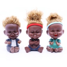 [쓰리몰] 3P세트 그때 그 시절 추억의 못난이 인형 저금통 헤어밴드 장식품 인테리어소품 집들이선물 신혼선물 카페소품, 1개, 욕심쟁이/심술쟁이/행복한아이