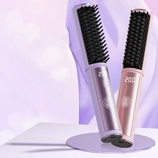 ESPERANZA 휴대용 무선고데기 음이온 뿌리볼륨 헤어 매직기, 퍼플