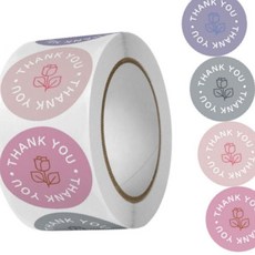 4믹스 장미 땡큐 롤스티커 대용량500매 다꾸 답례품 OC_0404TG