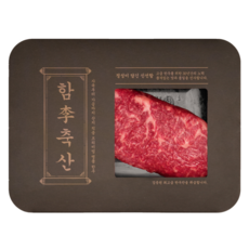 함이축산 1+ 원뿔 한우 채끝살 스테이크용 (냉장), 1개, 360g