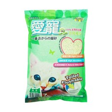 愛寵 豆腐貓砂, 1個, 愛寵綠茶3包+愛寵水蜜桃3包