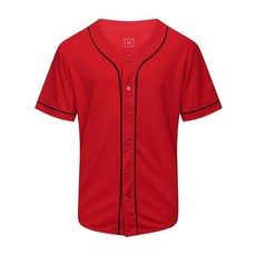 SHIJIXING 블랭크 플레인 야구 저지 셔츠 반소매 버튼 다운 셔츠 힙합 스포츠 유니폼 남성 및 여성용 성인용