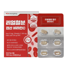 광동 리얼철분 엽산 비타민C, 1개, 180정