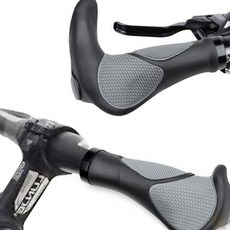사이클 핸들 끝단 고무 그립 미끄럼방지 손목 편안함 장거리 라이딩 산악 도로, 1개, 일자형