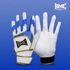 25 BMC 양피 배팅장갑 청색 타격장갑 야구장갑, 1개, 백색/청색