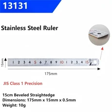신와 13128 고정밀 JIS 산업용 에칭 스테인리스 스틸 직선자(곡선 끝 포함) 1개, [02], 02 13131