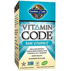 Garden of Life Vitamin Code維生素E素食膠囊, 60顆, 1罐