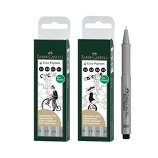 아트박스/아트피스 파버카스텔 에코 피그먼트 펜 블랙 4입 세트, 단품, 단품