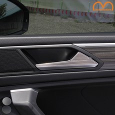 M-Automotive 폭스바겐 호환 더뉴티구안 도어캐치 내측 도어컵 알루미늄 커버 호환제품, 도어컵(카본)