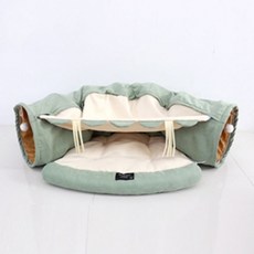 다온샵 고양이 터널 쿠션 민트 1P 숨숨집 방석 쿠션 하우스 고양이하우스 반려묘터널, 빠른배송