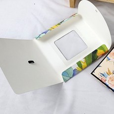 튼튼한 선물용 박스 사각 접이식 케이스 고급 꽃무늬 포장, 살구