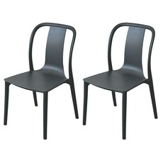 끌레르비에 카페 체어 식탁 의자, 2개, 다크그레이