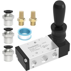 공압 솔레노이드 밸브 후드트릭 1/4"NPT 5방향 3단계 에어 핸드 레버 작동 밸브 수동 제어 푸시 풀 4H230-08, 1/4"NPT 5 Way 2 Position