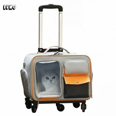 POPSONIC 반려동물 이동식 투포켓 반려동물 백팩+4륜캐리어, 1개, 그레이