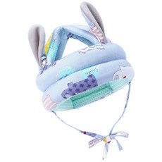 寶寶學步帽 學步防護帽 幼兒防撞帽 兒童防摔帽 護頭枕 嬰兒學步帽 寶寶學坐、學爬、學站、學走必備防撞帽, 灰藍小象, 1個