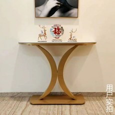 폭좁은 장식장 슬림 스트립 입구 수납장 라운드 모던 테이블 복도 심플, U. 1.1m 골드 프레임 설산석