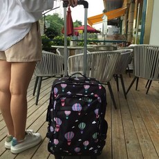 바퀴달린 가방 수납 초경량 롤링가방 검은색 책가방 레드 비지니스 20인치, 1개, P. 우아한 블랙