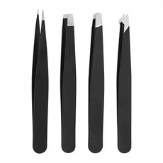 핀셋 세트 3 4pcs 바디 자란 및 얼굴 털 제거를 위한 프리미엄 스테인레스 스틸 눈썹 정밀 샤프 팁, 03 MNS003