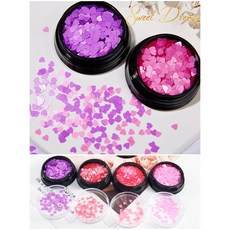 美甲亮片 愛心薄亮片套組, 1個