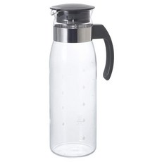 【平安】日本 HARIO 耐熱玻璃冷水壺1400ml 灰黑 RPLN-14-CGR, 1個, 1.4L