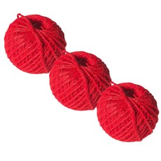 컬러 마끈 50m 2mm 세트 황마끈 마줄 타래 친환경 소품 꾸미기 가랜드 사진줄 선물 포장 리본 스트링 (오늘출발), 3개, 마끈 레드