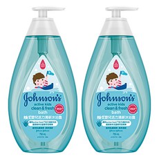 존슨즈베이비 액티브 키즈 클린 프레시 바스 바디 클렌저, 2개, 750ml