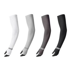 運動袖套，透氣防曬冰絲袖套，指洞設計，多色可選，高彈力貼合手臂, 淺灰色-寬鬆版, 1個