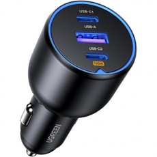 UGREEN 130W USB C 차량용 충전기 타입 어댑터 아이폰 16 플러스 프로 맥스 15 14 13 12 호환 갤럭시 S24 S23 울트라 아이패드 맥북 등, UGREEN 130W USB C 자동차 충전기 타입 어