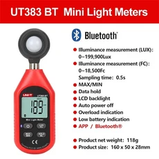 UNI-T UT383/BT 조도계 조도계 UT363/BT 풍속계 UT353/BT 사운드 미터 UT333/BT 온도 습도 측정기, 03 UT383BT Bluetooth