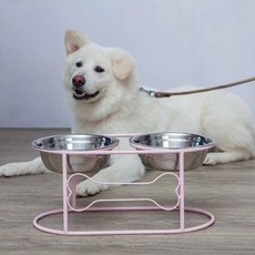 급식기 개밥 그릇 사료 급여기 반려동물 애견, 36cmx16cmx15cm, 1개, 핑크레드