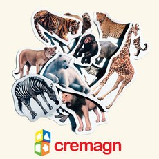 크레망 국산 실사 동물 그림 자석 퍼즐 놀이 - 야생, 그림자석_야생