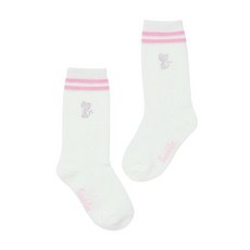 [AK플라자] [프랜치켓] 여아키즈양말 화이트 핑크 ST 니삭스 Q41DG4041W1