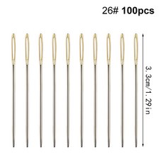 LMDZ 100pcs 22 #24 #26 # 크로스 스티치 뜨개질 바늘 큰 눈 무딘 바느질 자수 바늘 DIY 공예 봉제 액세서리, 26수 100개, 1개