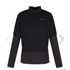 핑 여성 레이어드 반목 카라 긴팔니트티셔츠 121D3TR251_ BK_YS 225066