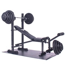 포스스포츠 포스각도&레그벤치프레스 블랙원판10~80kg세트