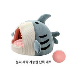 고양이 장난감 물고기 깃털 꼬리잡기 사냥놀이 움직이는, 1개, 블루그레이 독립형 바닥 매트 분리형 커버, M (최대 5kg)