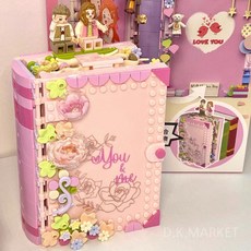 포차코 블럭 장난감 키플리 캐릭터 귀여운 블록, 러브빌딩블록앨범5인치사진2장+랜덤카드2장, 1개