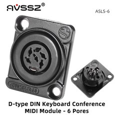 호환 AVSSZ D 형 오디오 회의 마이크 어댑터 MIDI 키보드 DIN 5 6 8 극 납땜 커넥터 소켓 86 정보 상자에 적합, [03] ASLS-6, 2) ASLS-6, 1개
