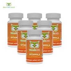 Vitamineule 독일 올빼미 눈건강 비타민A 90캡슐 시력 건강식품 독일직배송, 6통, 90정