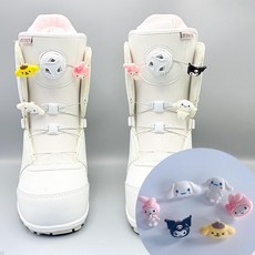 1+1] 스키 스노보드 신발 장식 / 귀여운 인형 키링 고리, 1개, 산리오 시리즈 6개