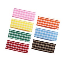 체크리본 15mm 16yd 초록 헤어핀재료 포장리본 악세사리부자재