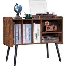 Vevor 레코드 스탠드 220장 앨범 보관 턴테이블 탈부착 선반 빈티지 비닐 캐비닛 거실 침실 높이 테이블 브라운