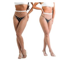Tighsjun 섹시한 하이 웨이스트 타이츠 망사 스타킹 타이츠 및 타이츠.. 화이트. 153452, 화이트