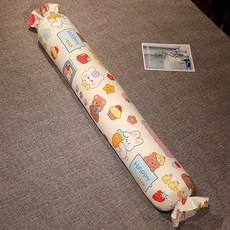 대형 커버분리 롱 바디필로우 안고자는 사탕베개, 흰 당근 토끼