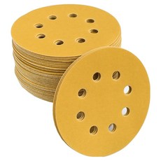 OON 8홀 원형 샌딩 페이퍼 골드 80방, 50개
